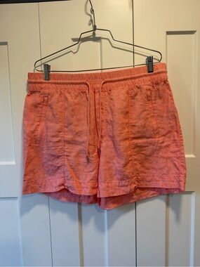 Athleta Retreat 100% Linen Short - Coral - size 14 - 3.5” inseam